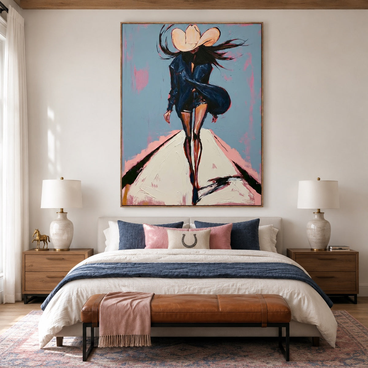 Runway Drift-Cowgirl Fashion Oil Painting