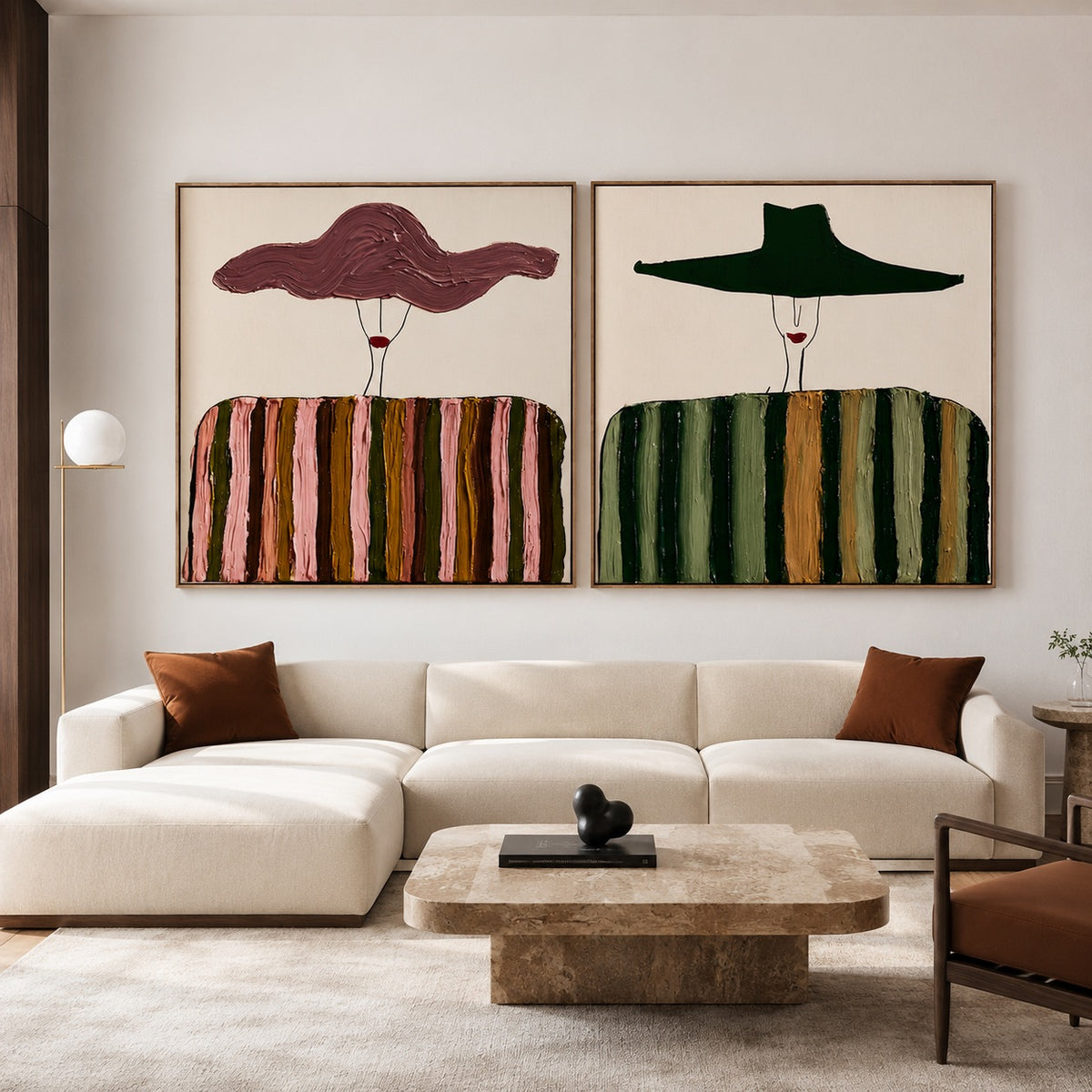 Twin Brims-Minimalist Cowgirl Painting Set