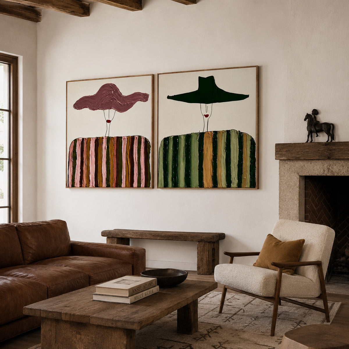 Twin Brims-Minimalist Cowgirl Painting Set