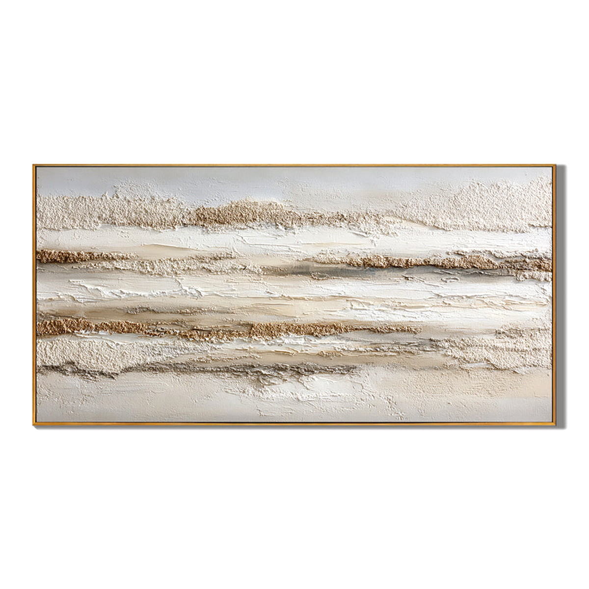 Ivory Strata-Neutral Textured Abstract Painting