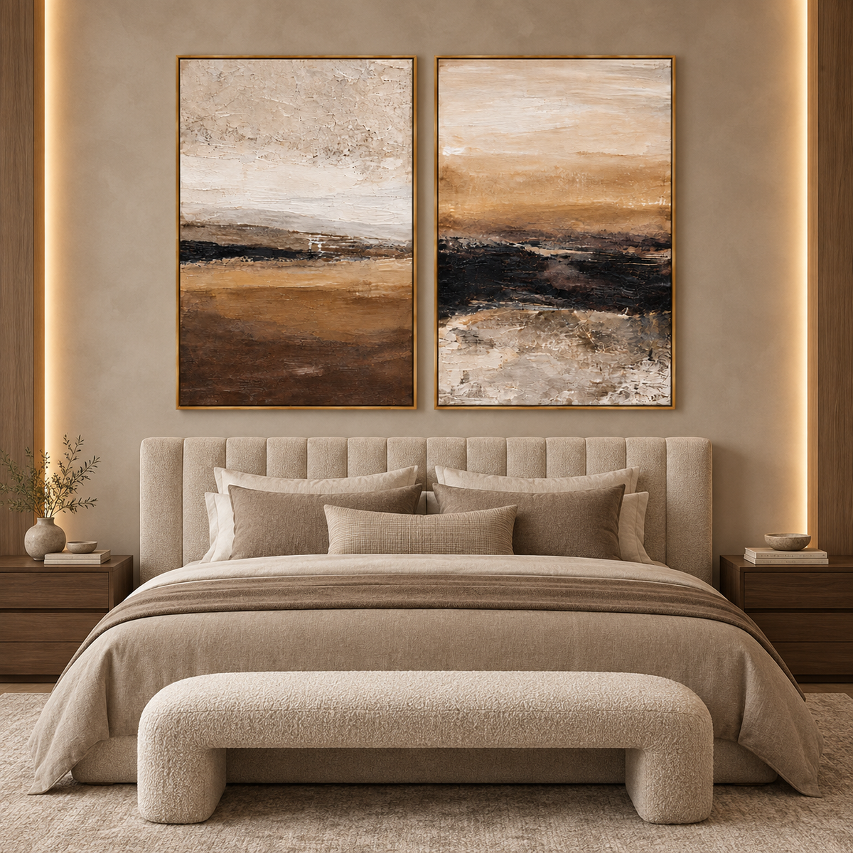 Earthbound Horizon-Diptych Abstract Landscape Painting