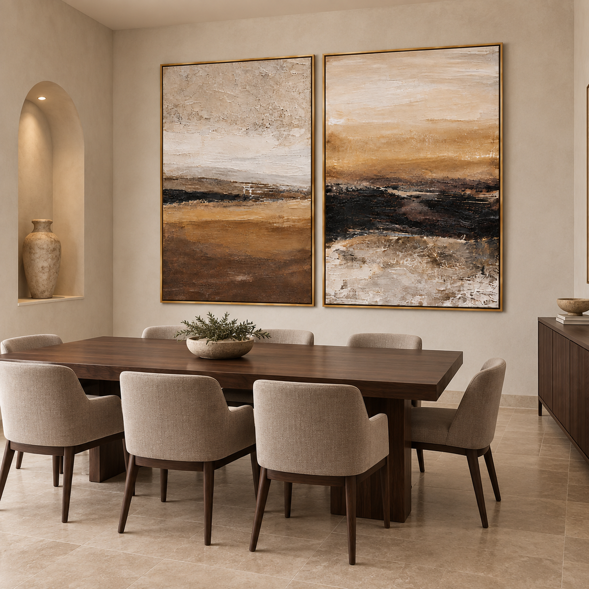 Earthbound Horizon-Diptych Abstract Landscape Painting