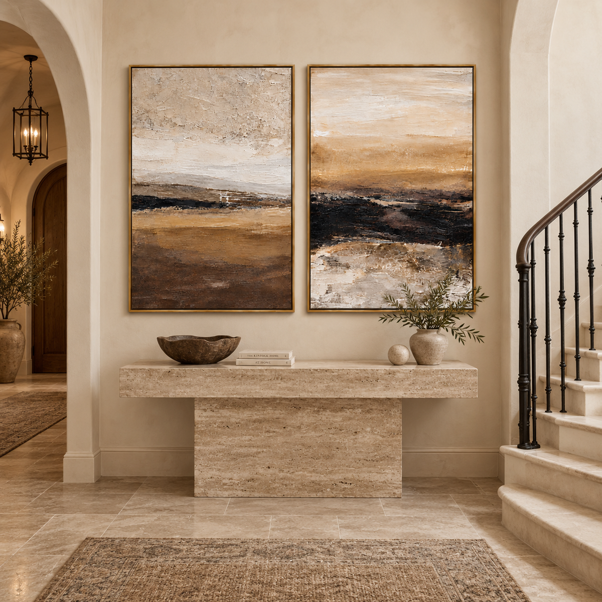 Earthbound Horizon-Diptych Abstract Landscape Painting