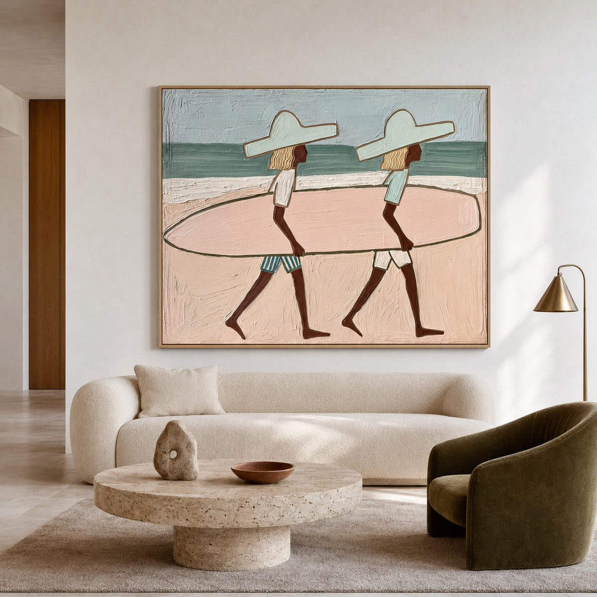 Shore Walk-Coastal Surf Oil Painting