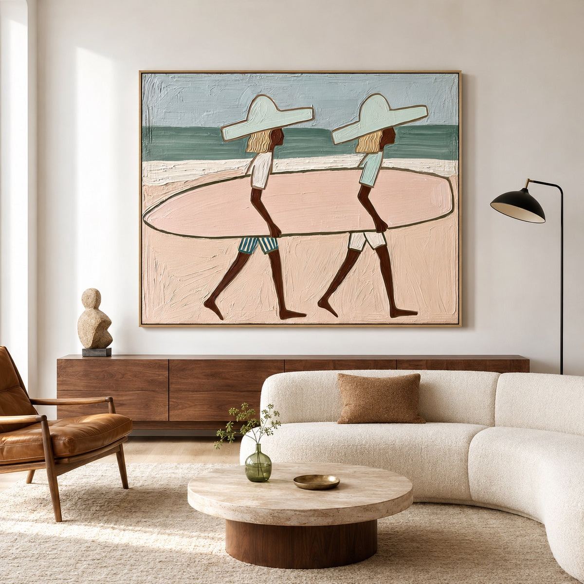 Shore Walk-Coastal Surf Oil Painting