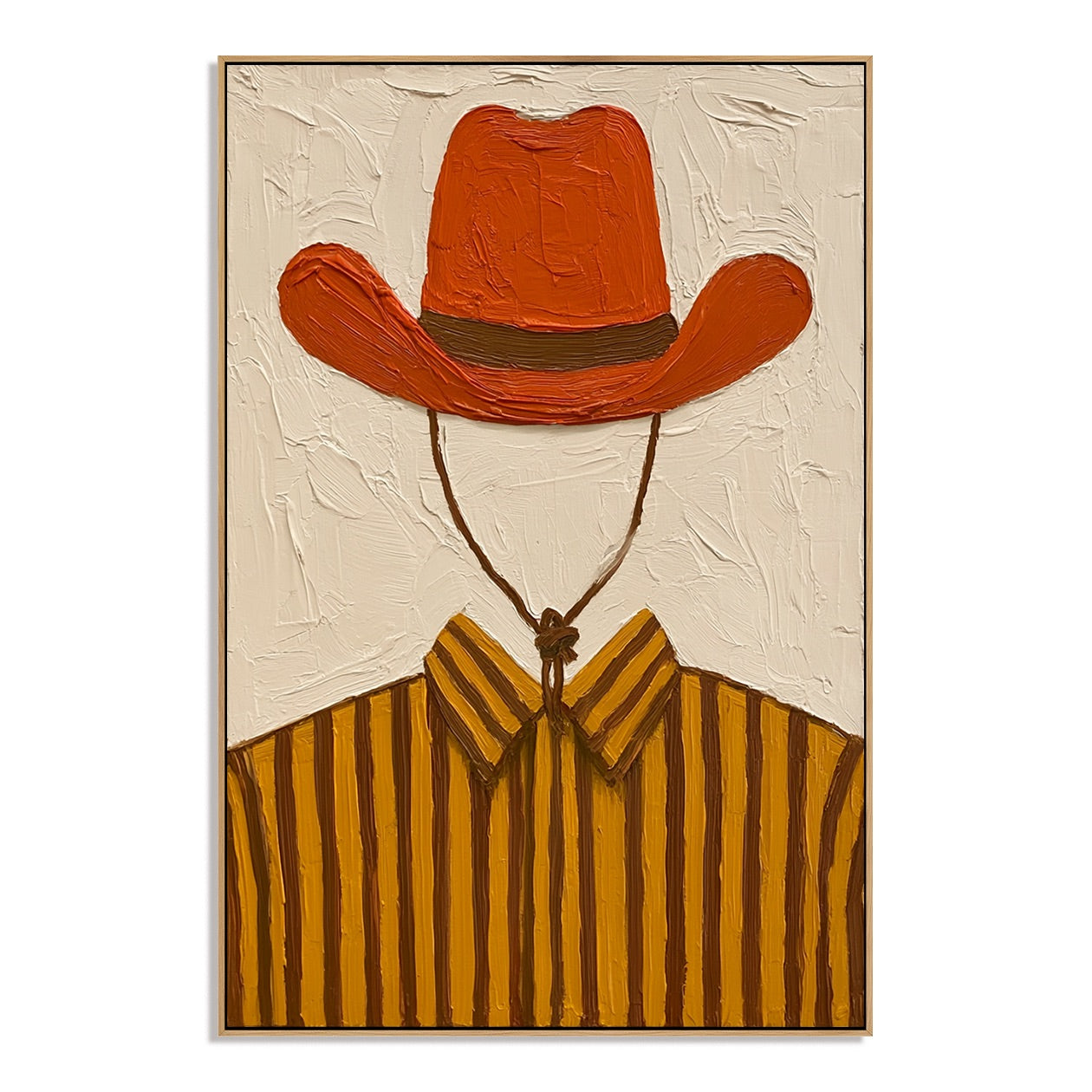 Burnt Ember-Orange Cowboy Hat Oil Painting