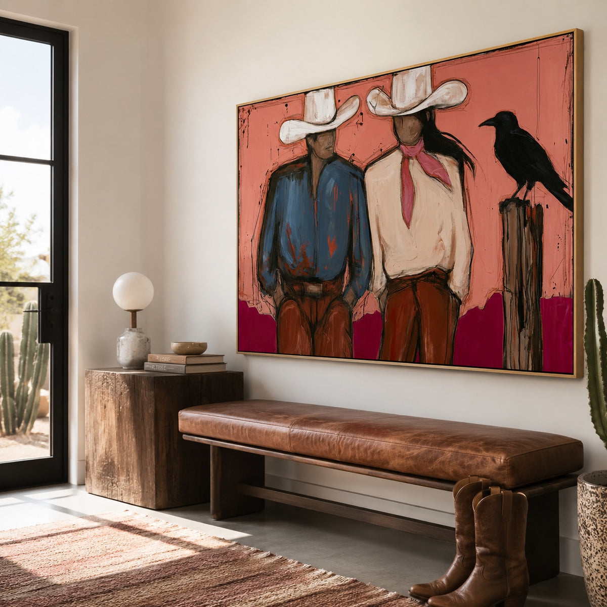 Coral Outpost-Western Duo Oil Painting