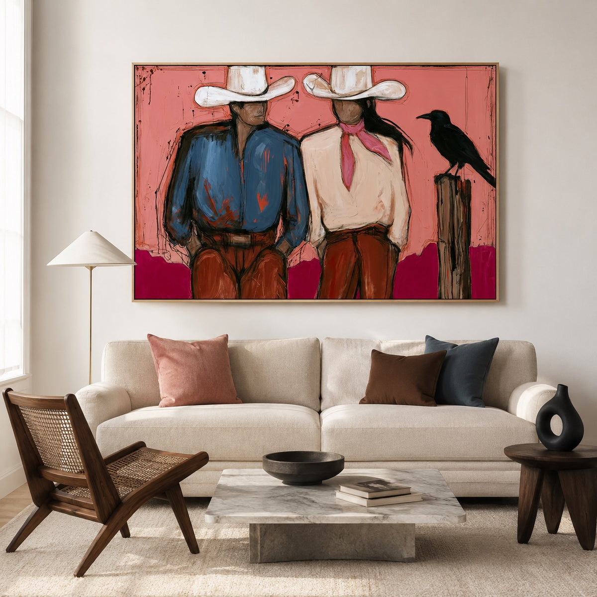 Coral Outpost-Western Duo Oil Painting
