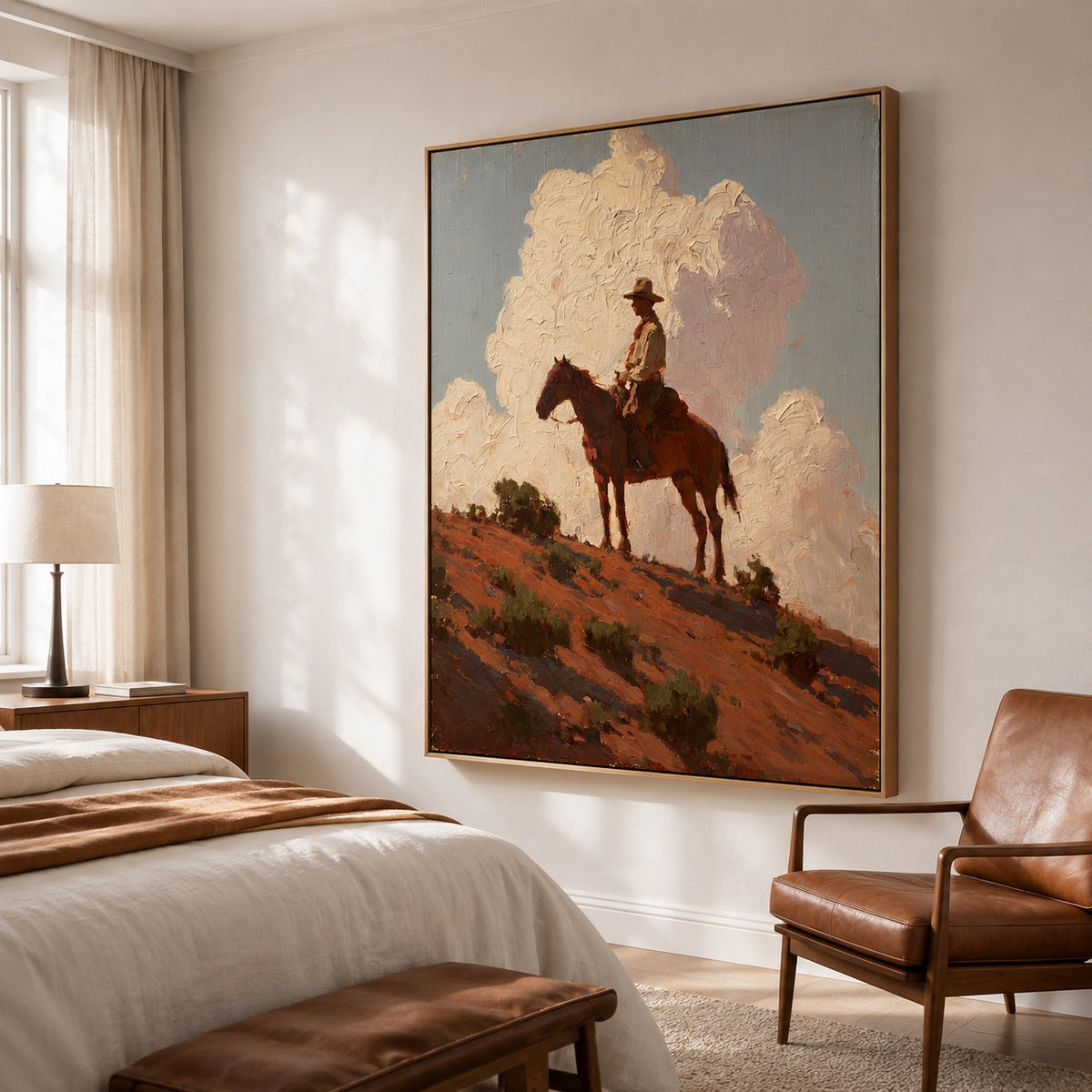 High Plains-Cowboy Landscape Oil Painting