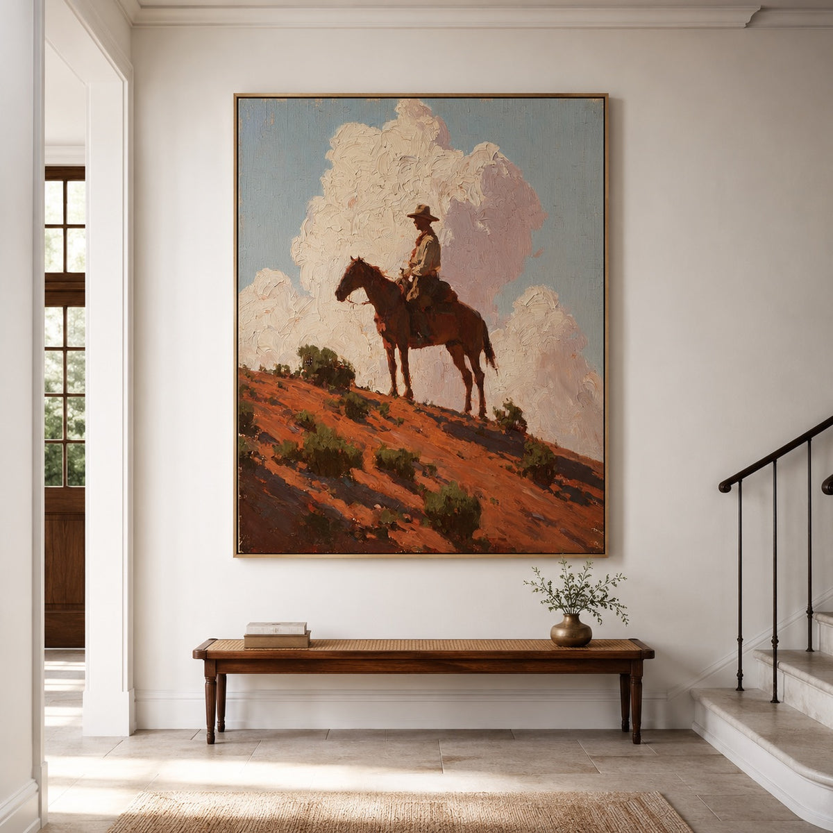 High Plains-Cowboy Landscape Oil Painting