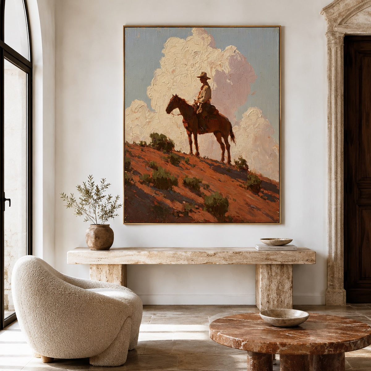 High Plains-Cowboy Landscape Oil Painting