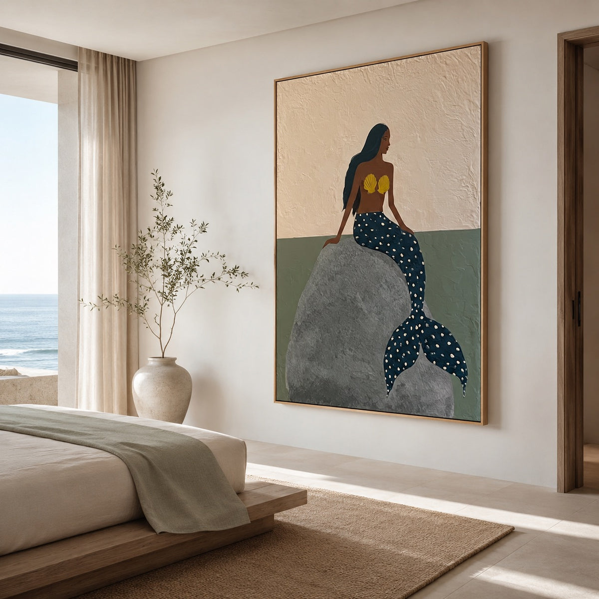 Shellsong-Seashell Mermaid Oil Painting