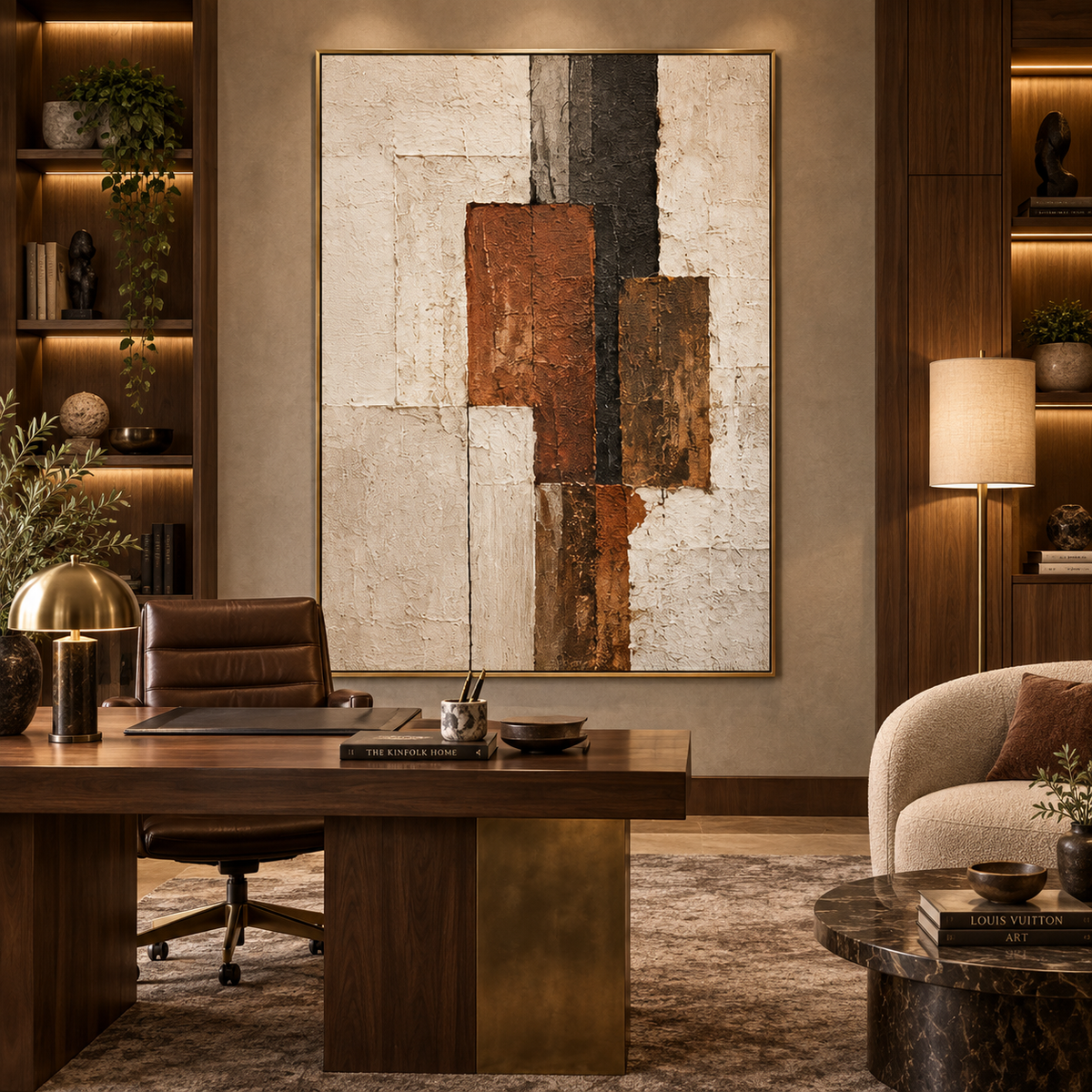 Rust Axis-Neutral Geometric Abstract Painting