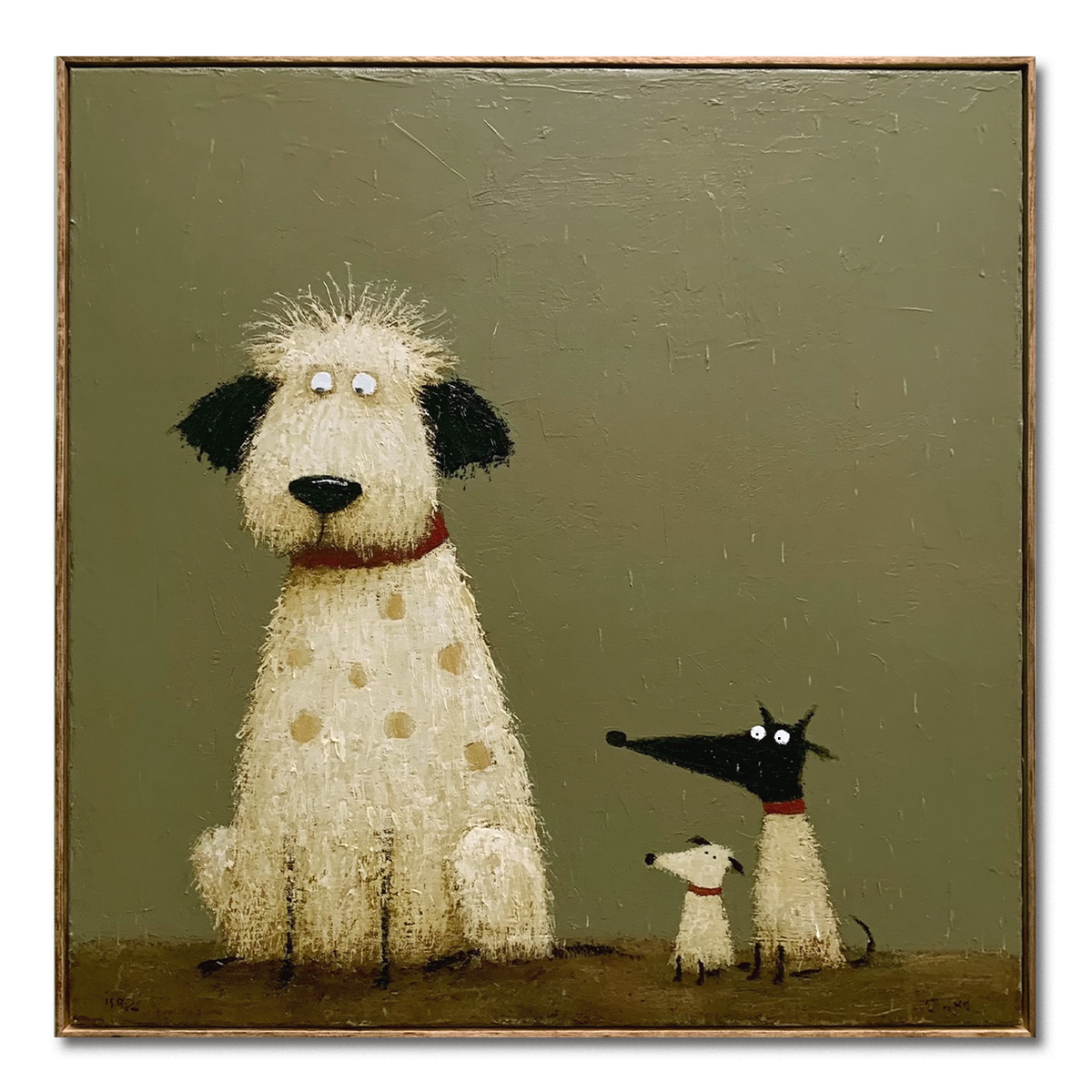 Playful Dog Family-Pop Art Animal Painting