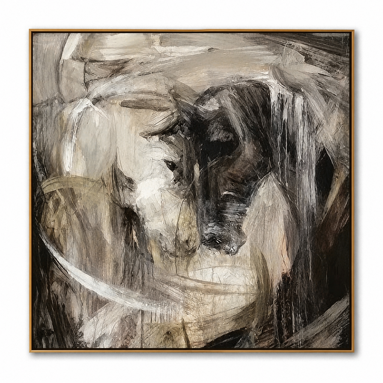 Monochrome Horse Whisper-Abstract Horse Painting