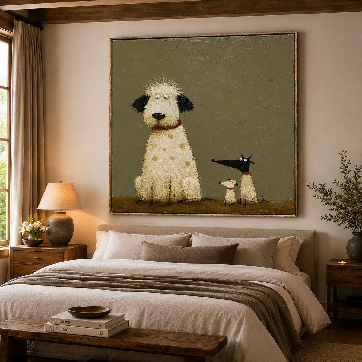 Playful Dog Family-Pop Art Animal Painting