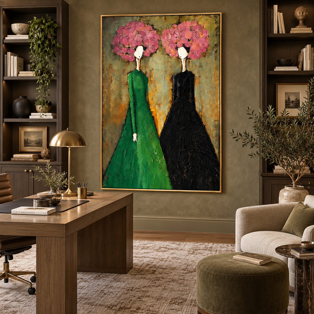 Blooming Silhouette-Modern Figurative Floral Painting