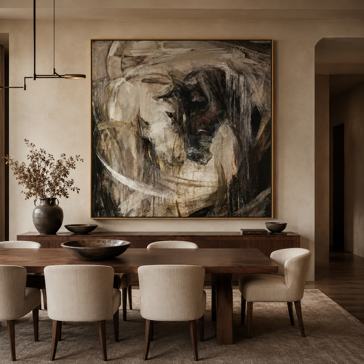 Monochrome Horse Whisper-Abstract Horse Painting