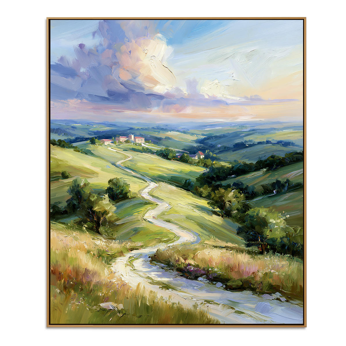 Pastoral Horizon-Rolling Hills Landscape Painting
