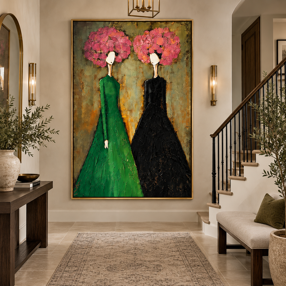 Blooming Silhouette-Modern Figurative Floral Painting