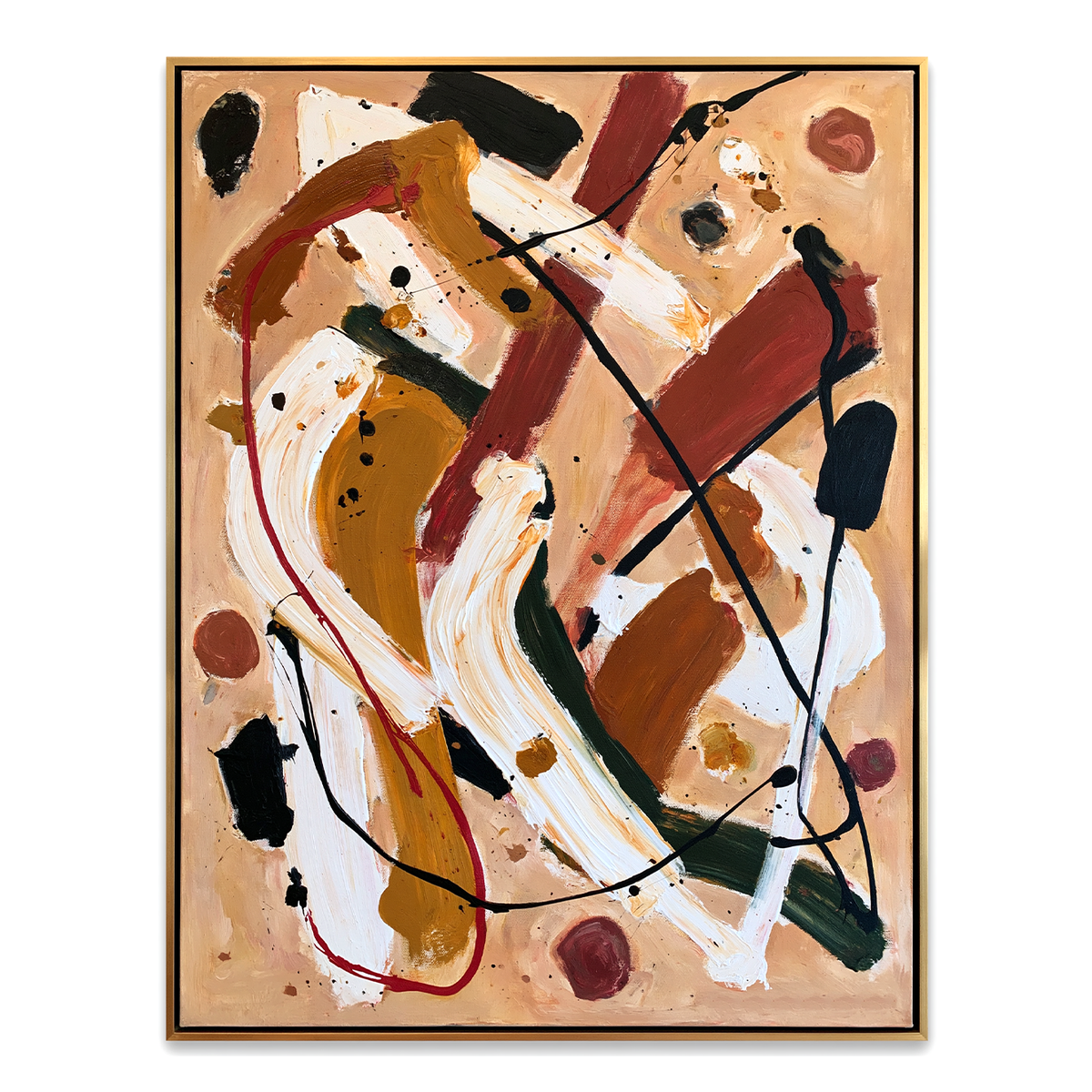 Earthbound Motion-Warm Neutral Abstract Painting