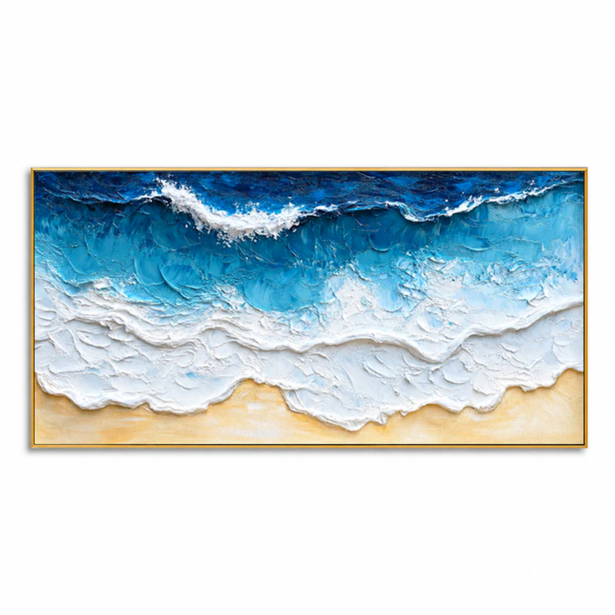 Azure Shore-Blue Ocean Surf Painting