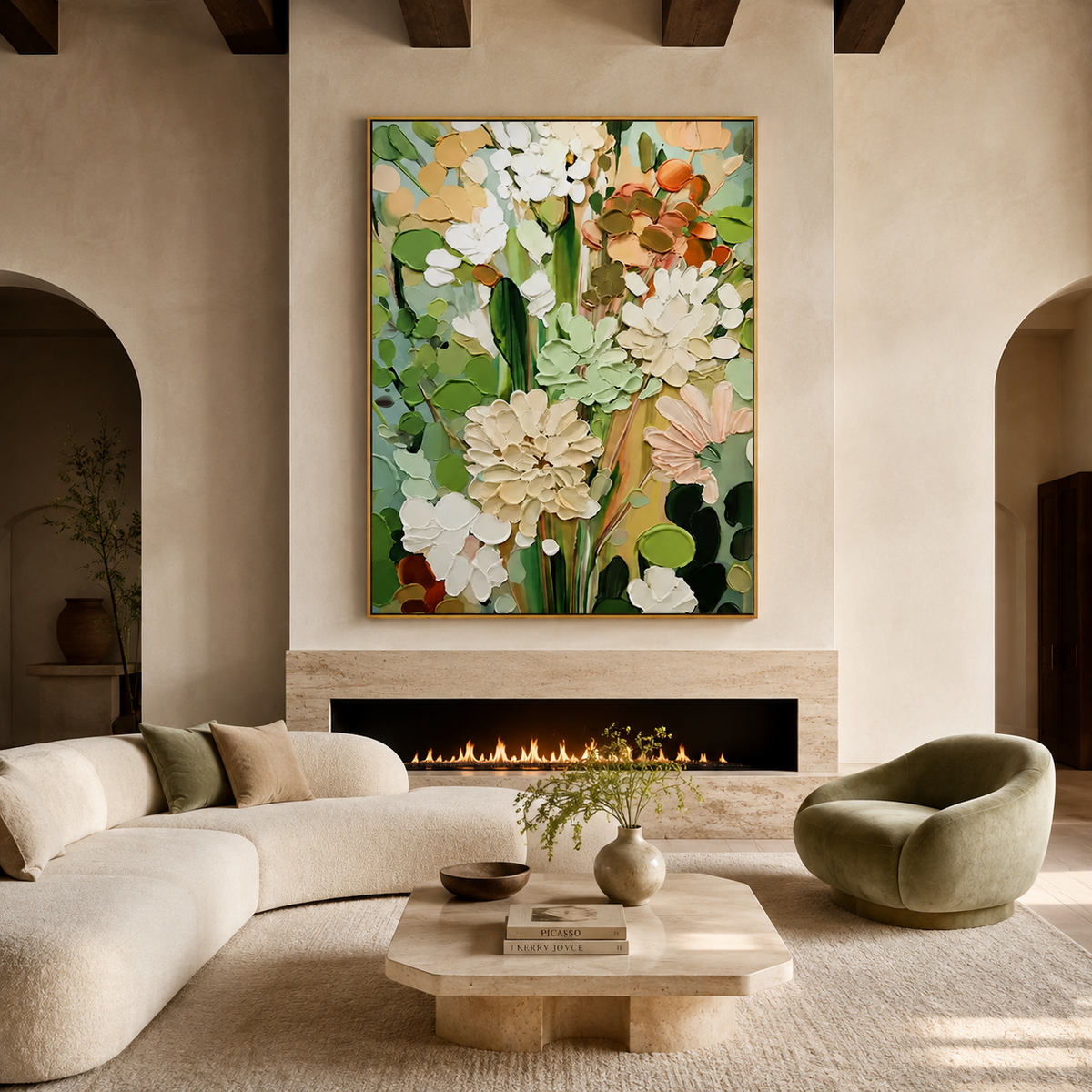 Meadow Harmony-Pastel Botanical Flower Painting