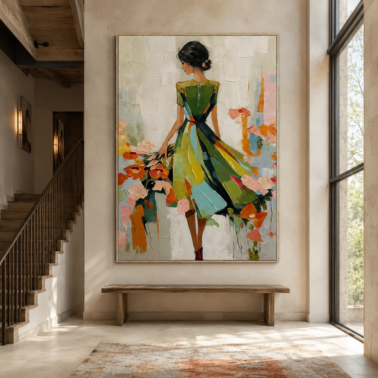 Garden Muse-Green Dress Floral Painting