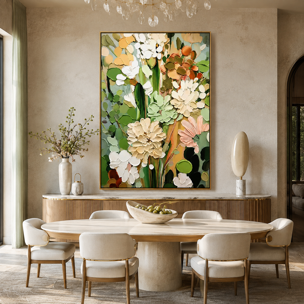 Meadow Harmony-Pastel Botanical Flower Painting