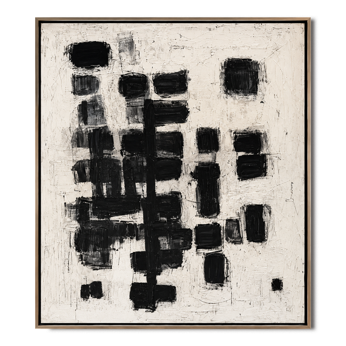 Shadow Grid-Black White Abstract Painting
