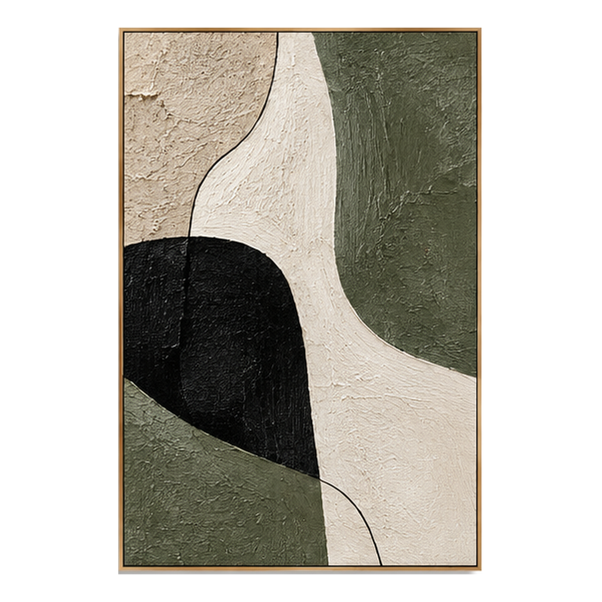 Olive Flow-Organic Geometric Abstract Painting