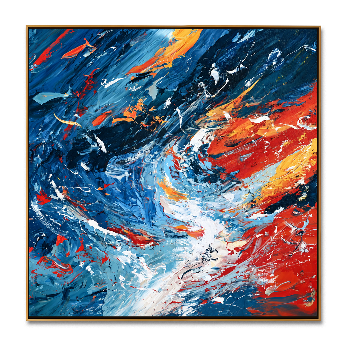Oceanic Storm-Blue Abstract Texture Painting