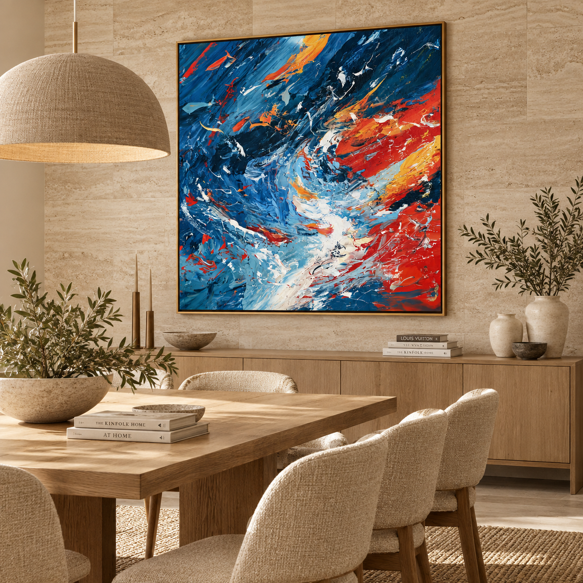 Oceanic Storm-Blue Abstract Texture Painting