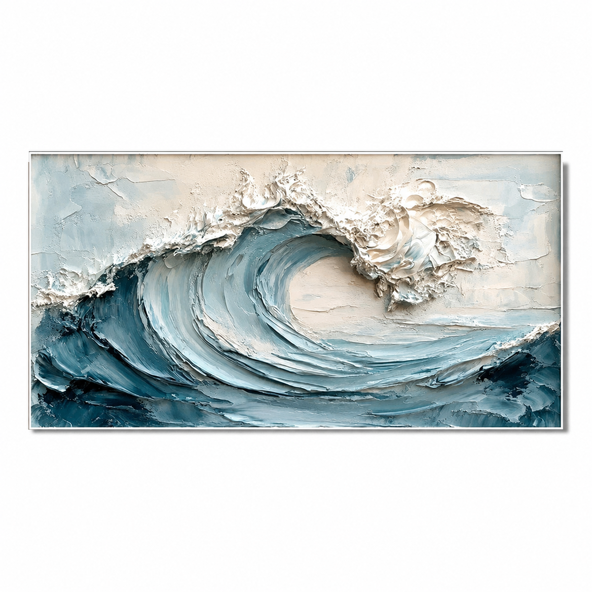 Ocean Crest-Blue Impasto Wave Painting