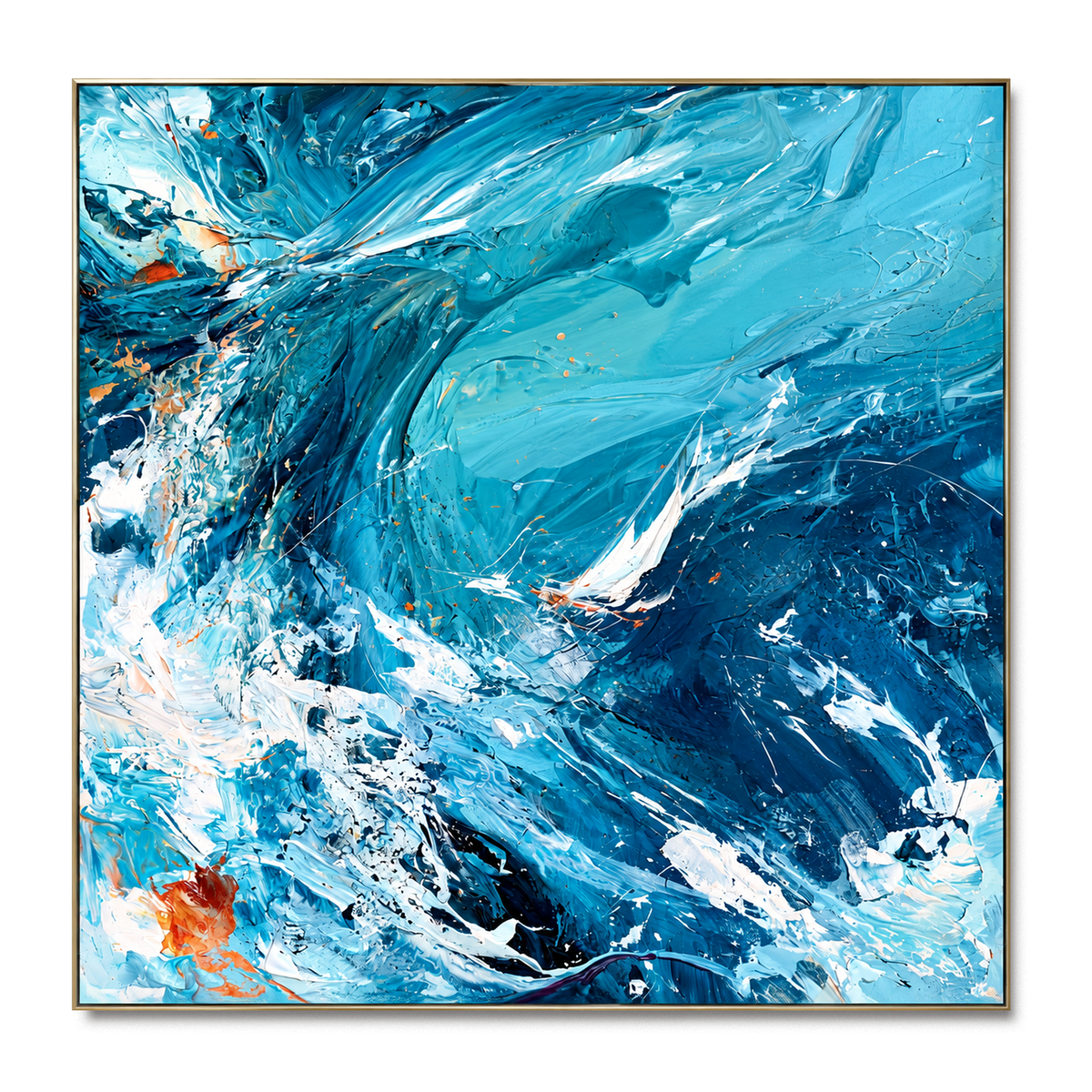 Oceanic Flow-Turquoise Abstract Texture Painting