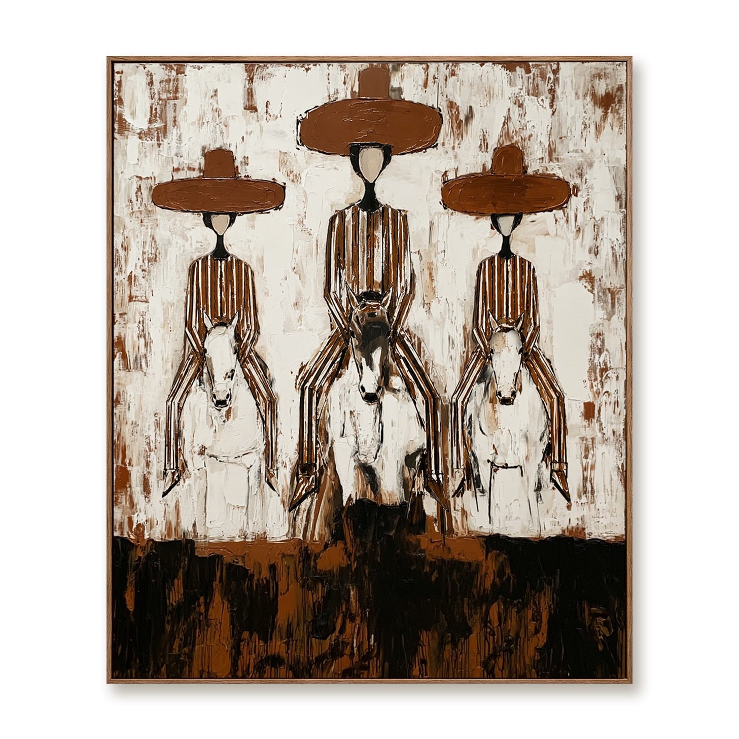 Ranch Trio-Western Riders Oil Painting