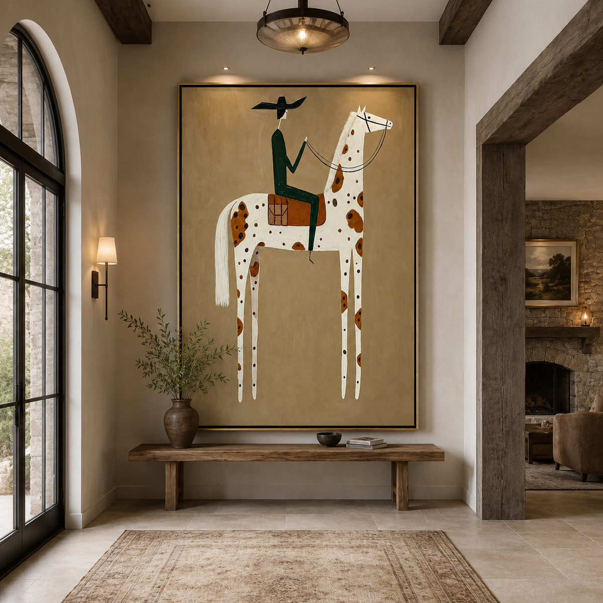 Prairie Rider-Spotted Horse Western Painting