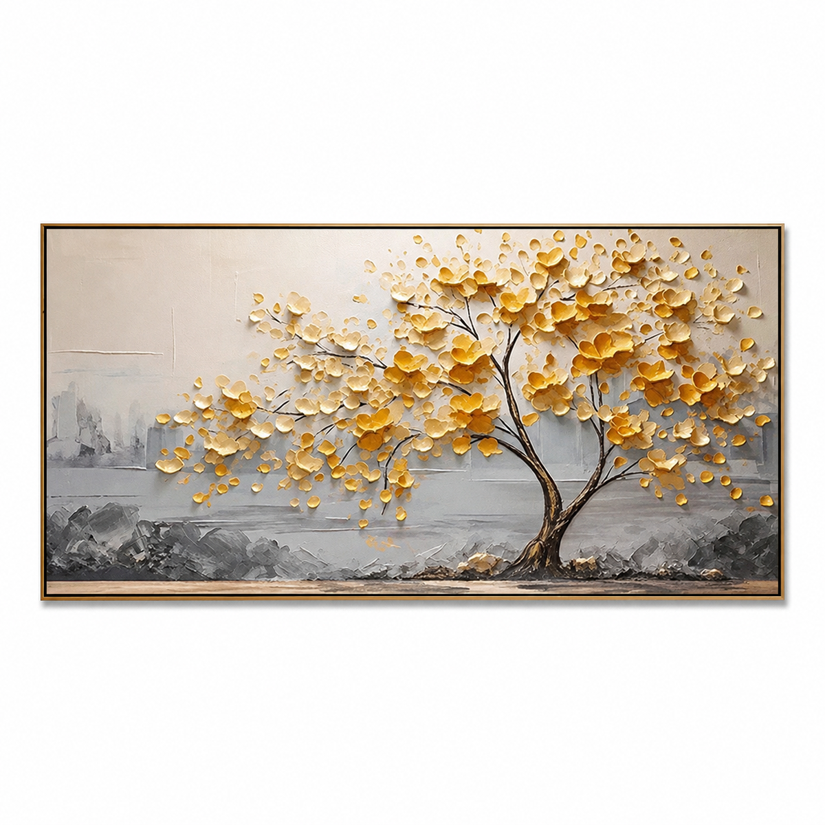 Golden Canopy-Gold Tree Landscape Painting