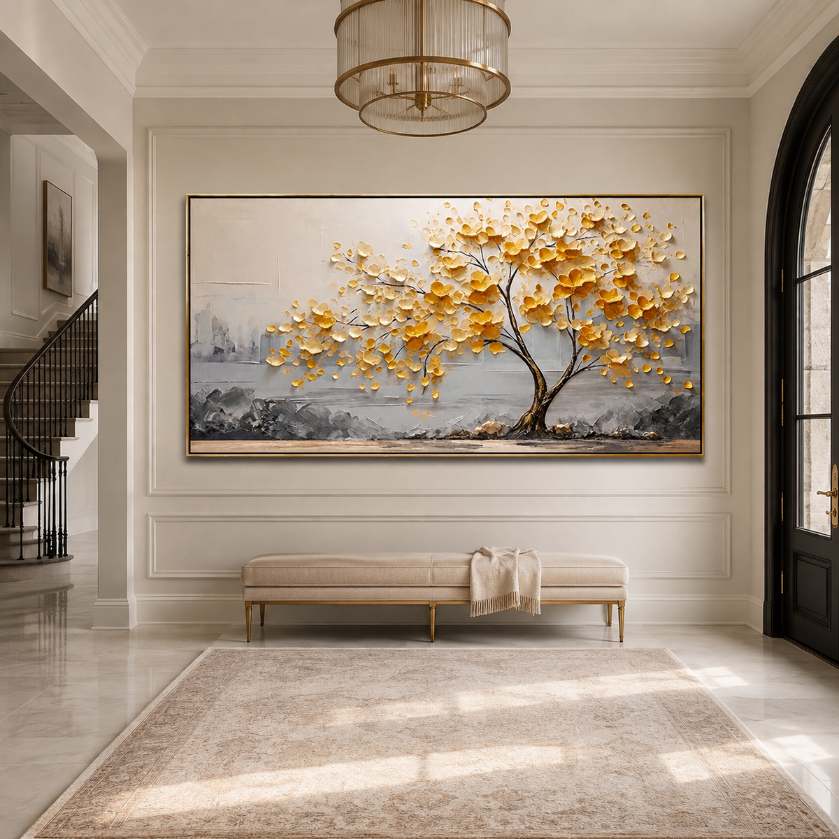 Golden Canopy-Gold Tree Landscape Painting