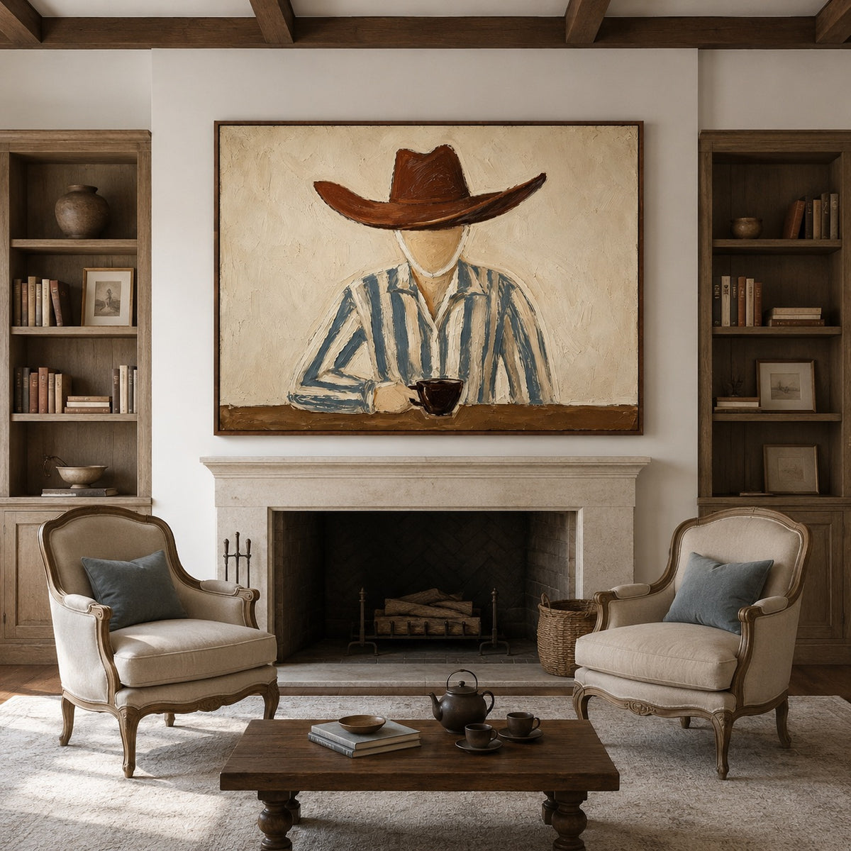 Morning Brew-Cowboy Coffee Oil Painting