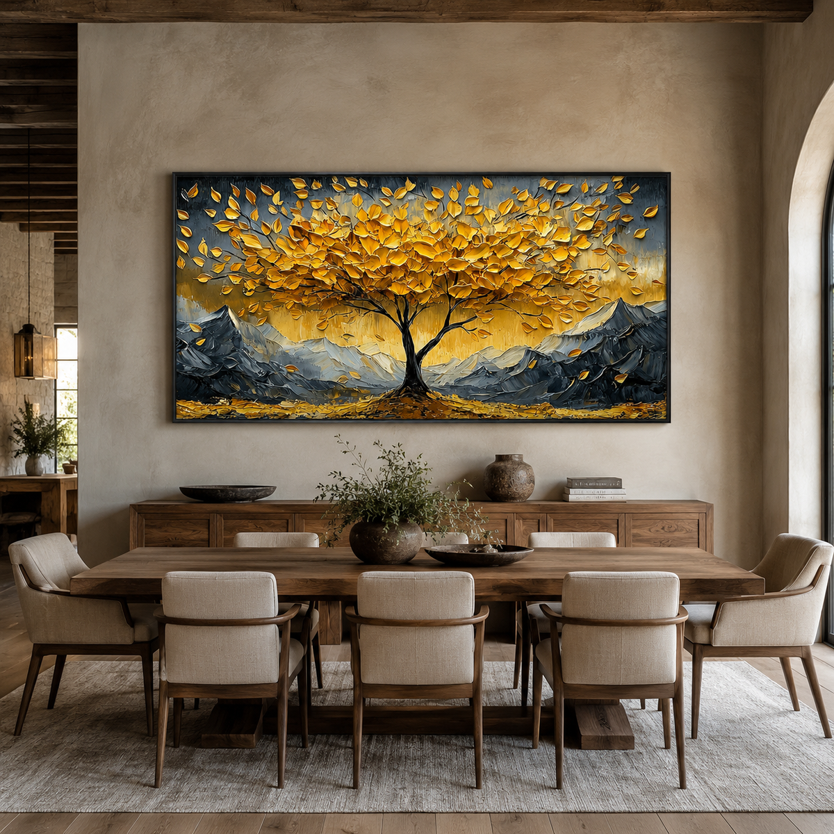 Amber Summit-Golden Tree Mountain Painting