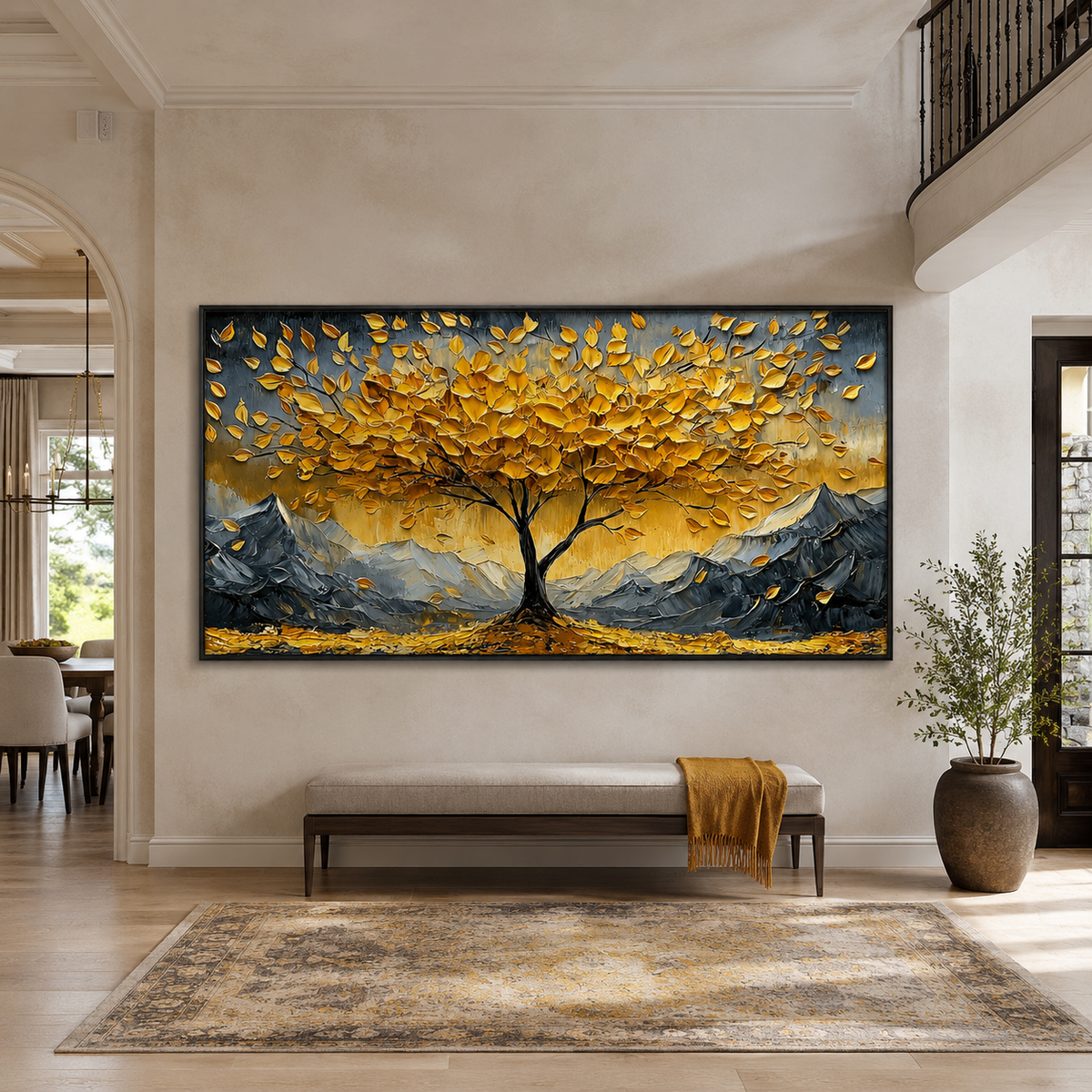 Amber Summit-Golden Tree Mountain Painting