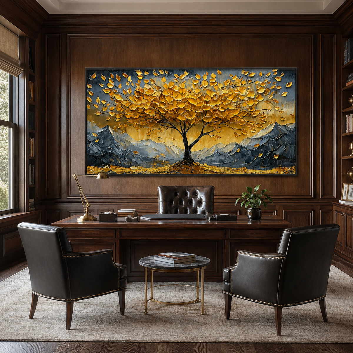 Amber Summit-Golden Tree Mountain Painting
