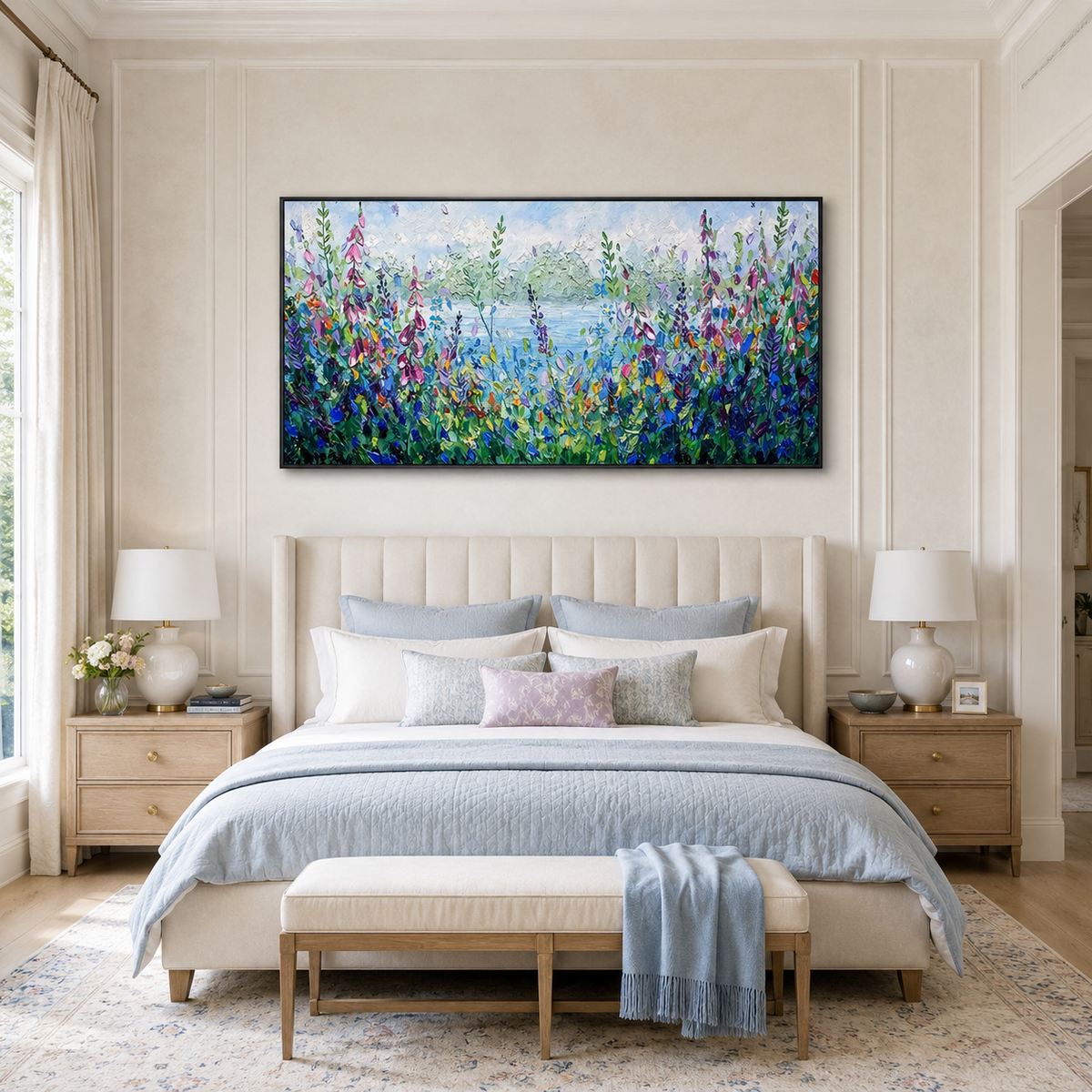 Meadow Reverie-Colorful Wildflower Landscape Painting