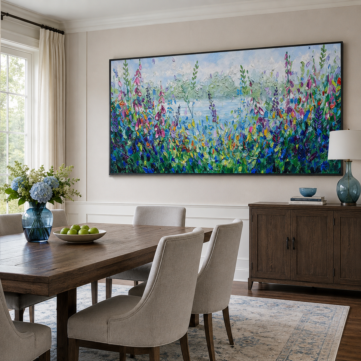 Meadow Reverie-Colorful Wildflower Landscape Painting