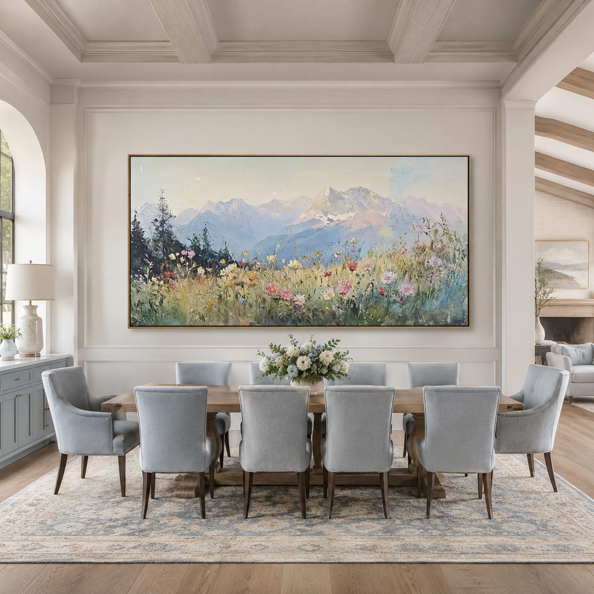 Highland Bloom-Pastel Mountain Meadow Painting