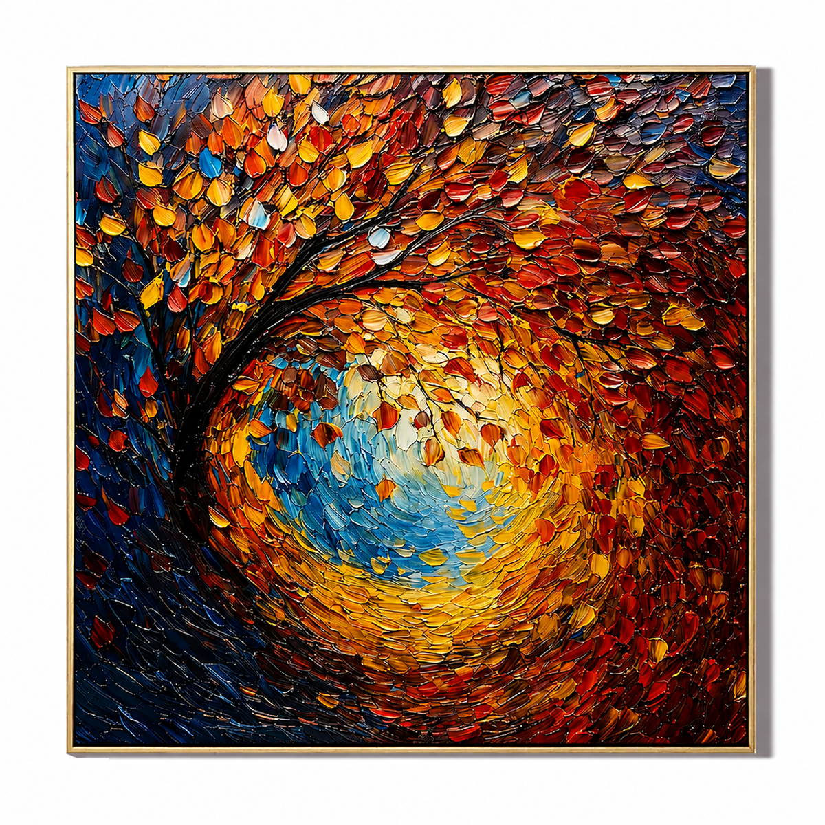 Autumn Vortex-Colorful Fall Tree Painting
