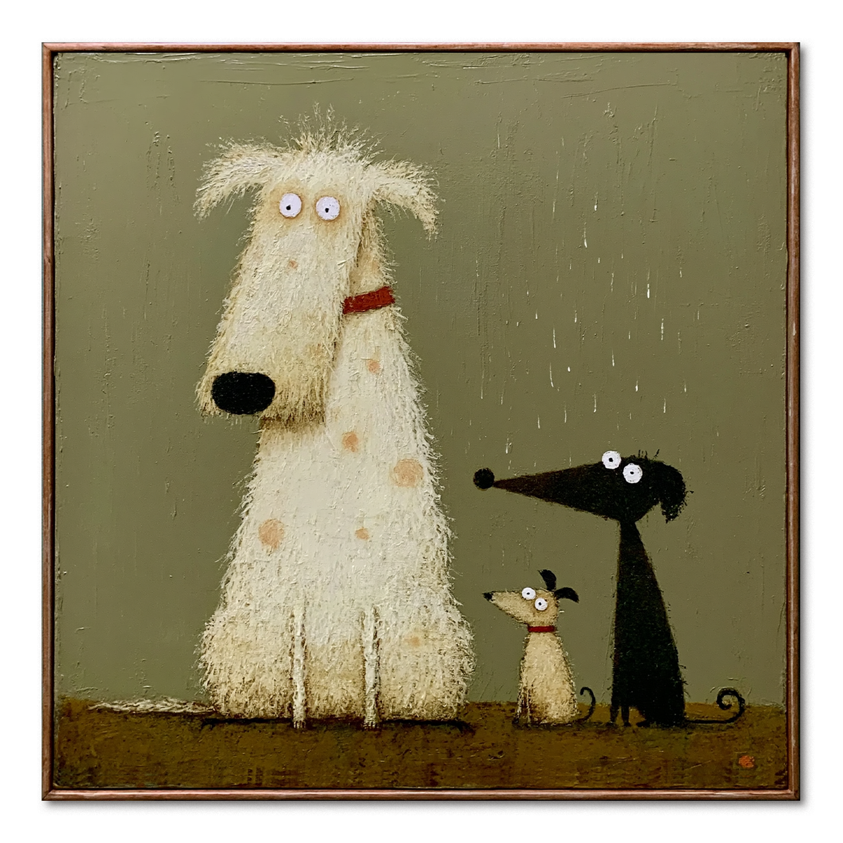 Whimsical Dog Family-Pop Art Animal Painting