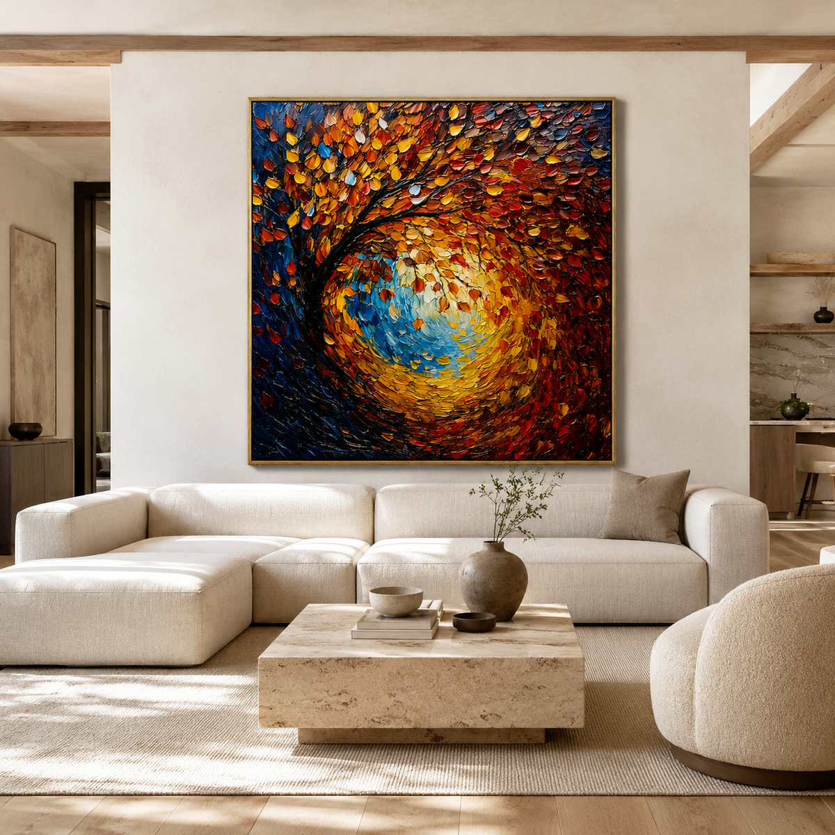 Autumn Vortex-Colorful Fall Tree Painting