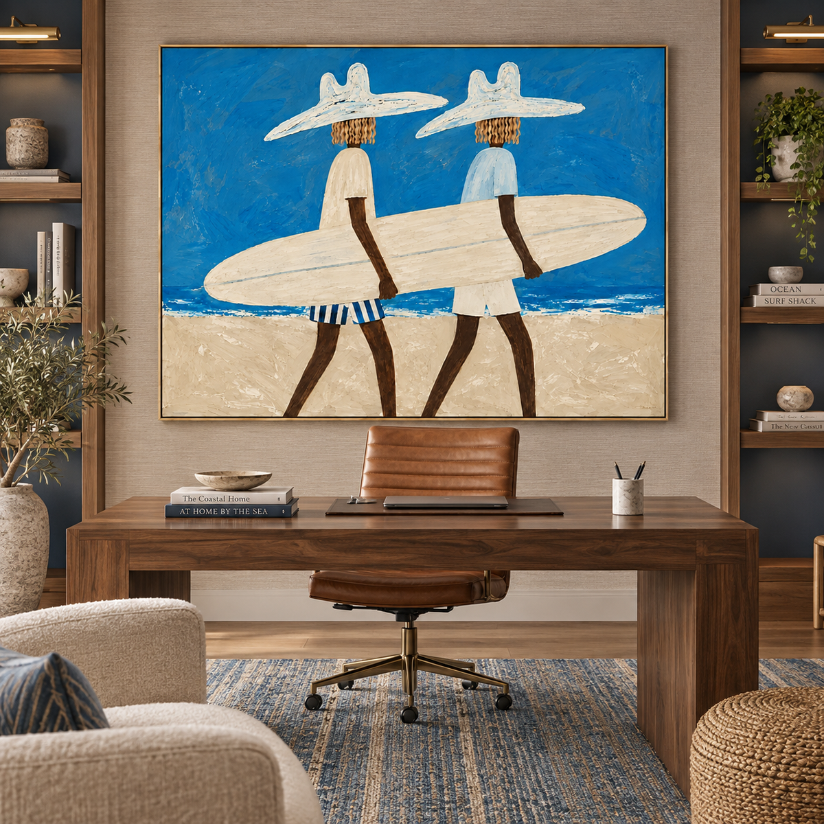 Coastal Riders-Modern Surfing Figurative Painting